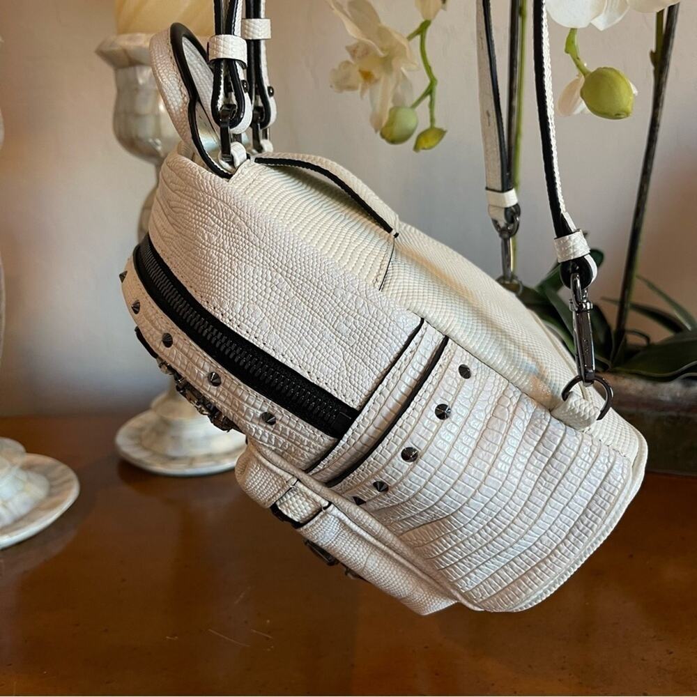 RARE MCM Swarovski Crocodile Leather Mini Backpack White NWOT - Picture 4 of 11